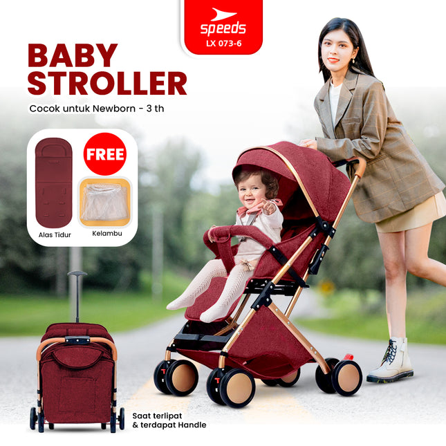 SPEEDS Stroller Anak Newborn Baby Lipat Premium Portabel Bayi Stroller Kereta Dorong Bayi 073-6