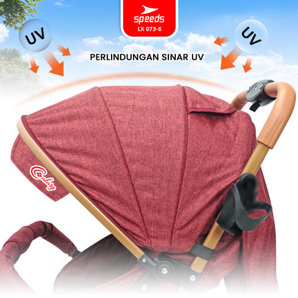 SPEEDS Stroller Anak Newborn Baby Lipat Premium Portabel Bayi Stroller Kereta Dorong Bayi 073-6