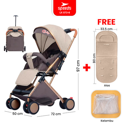 SPEEDS Stroller Anak Newborn Baby Lipat Premium Portabel Bayi Stroller Kereta Dorong Bayi 073-6