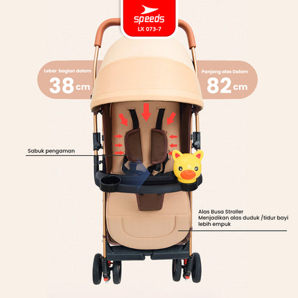 SPEEDS Stroller Anak Full Cover 2 Fitur Lengkap Kereta Dorong Bayi Newborn Baby Stroller Travel Indoor Oudoor Portabel Premium LX 073-7