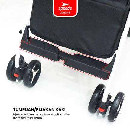 SPEEDS Stroller Kereta Dorong Anak Traveling Outdoor Fitur Lengkap Premium Bayi Portabel Kelambu Full Cover LX 073-8