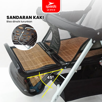 SPEEDS Stroller Newborn Baby Anak Kereta Dorong 2 Fitur Lengkap Bayi Portabel Premium Stroller Travel Full Cover LX 073-9