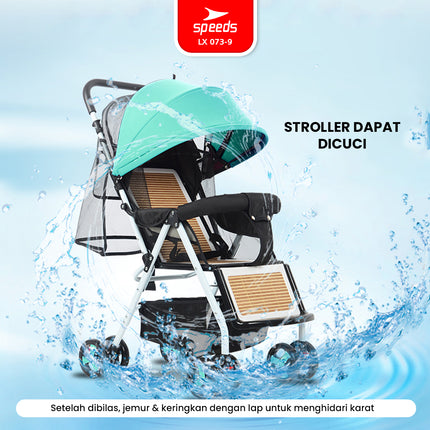 SPEEDS Stroller Newborn Baby Anak Kereta Dorong 2 Fitur Lengkap Bayi Portabel Premium Stroller Travel Full Cover LX 073-9