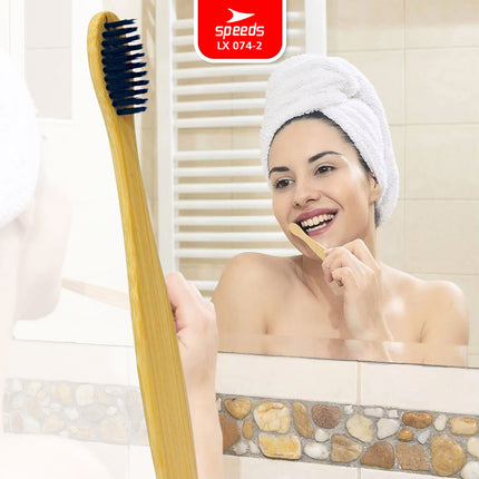 SPEEDS Sikat Gigi Bambu Bamboo Toothbrush Eco Bau Mulut Friendly Atasi Karang Gigi Biodegradable 074-2