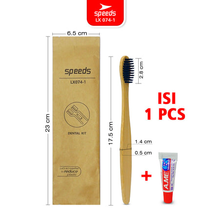 SPEEDS Sikat Gigi Bambu Bamboo Toothbrush Eco Bau Mulut Friendly Atasi Karang Gigi Biodegradable 074-2