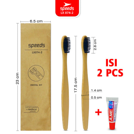 SPEEDS Sikat Gigi Bambu Bamboo Toothbrush Eco Bau Mulut Friendly Atasi Karang Gigi Biodegradable 074-2
