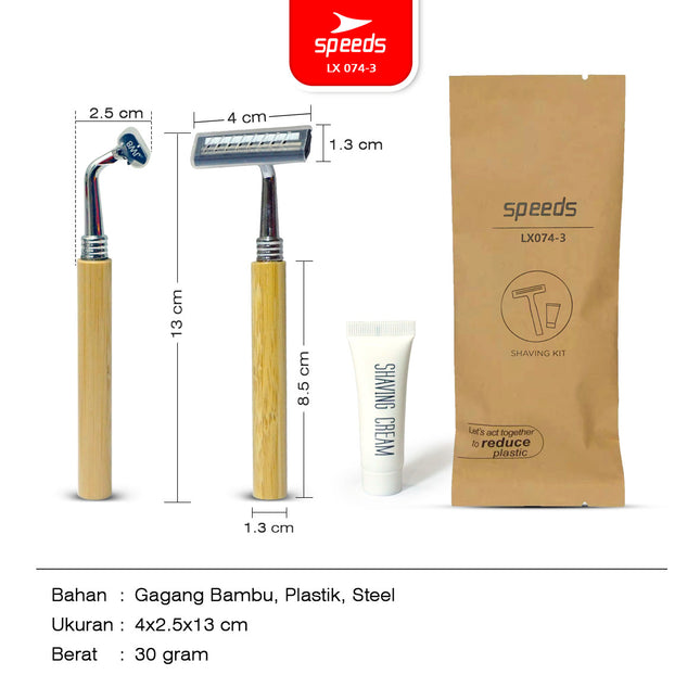 SPEEDS Shaving Kit Jenggot Kumis Hotel 3 Mata Pisau Cukur Shaving Cream Alat Cukur Praktis 074-3