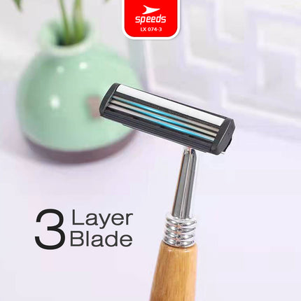 SPEEDS Shaving Kit Jenggot Kumis Hotel 3 Mata Pisau Cukur Shaving Cream Alat Cukur Praktis 074-3