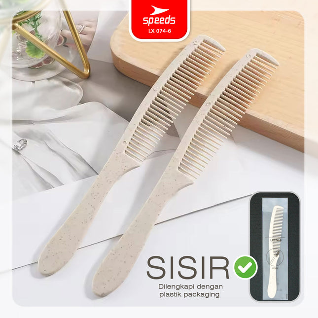SPEEDS Sisir Hotel Ringan Portable Comb Travel Kit Hotel Supllies Packacing Plastik Wheat Straw Composite Sisir Rambut 074-6