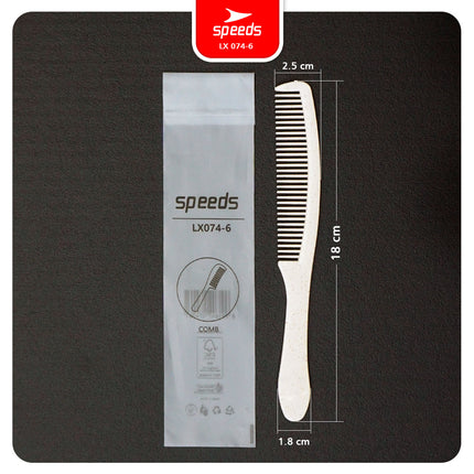 SPEEDS Sisir Hotel Ringan Portable Comb Travel Kit Hotel Supllies Packacing Plastik Wheat Straw Composite Sisir Rambut 074-6