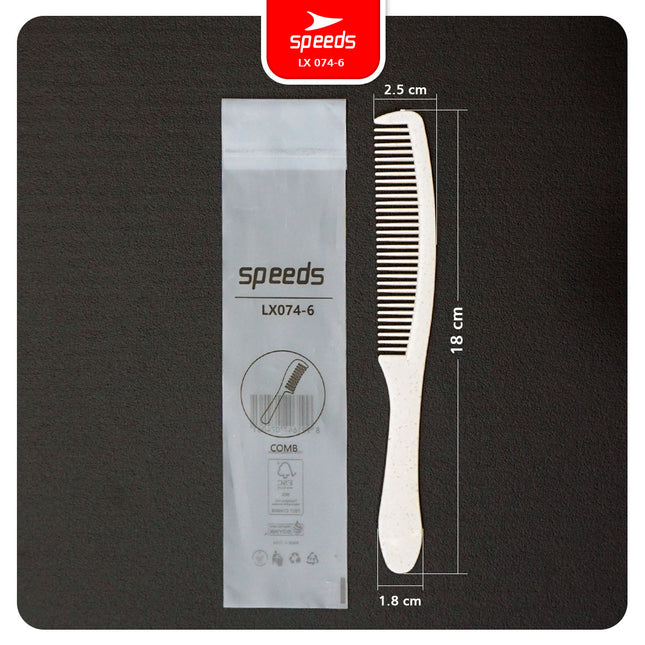 SPEEDS Sisir Hotel Ringan Portable Comb Travel Kit Hotel Supllies Packacing Plastik Wheat Straw Composite Sisir Rambut 074-6