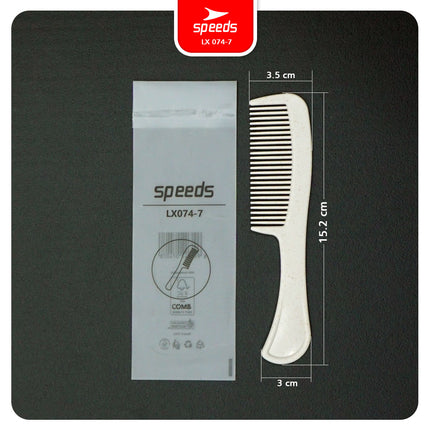 SPEEDS Sisir Hotel Ringan Portable Comb Travel Kit Hotel Supllies Packacing Plastik Wheat Straw Composite Sisir Rambut 074-6