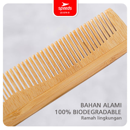 SPEEDS Sisir Bambu Ringan Portable Wooden Bamboo Comb Ramah Lingkungan Zero Waste Eco Friendly 074-9