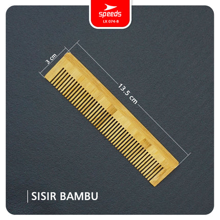 SPEEDS Sisir Bambu Ringan Portable Wooden Bamboo Comb Ramah Lingkungan Zero Waste Eco Friendly 074-9