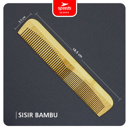 SPEEDS Sisir Bambu Ringan Portable Wooden Bamboo Comb Ramah Lingkungan Zero Waste Eco Friendly 074-9