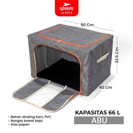 SPEEDS Storage Box 100L 66L Kotak Penyimpanan Oxford Tahan Lembab Ukuran Jumbo 075-3