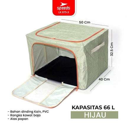SPEEDS Storage Box 100L 66L Kotak Penyimpanan Oxford Tahan Lembab Ukuran Jumbo 075-3
