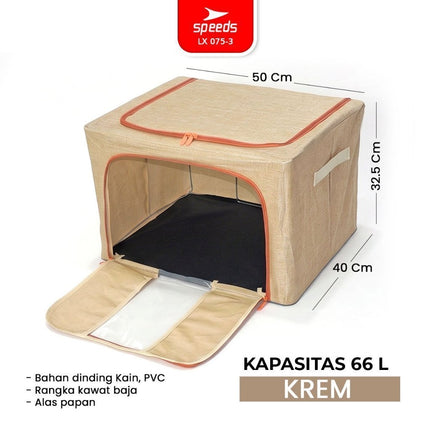 SPEEDS Storage Box 100L 66L Kotak Penyimpanan Oxford Tahan Lembab Ukuran Jumbo 075-3