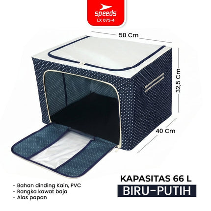 SPEEDS Storage Box Oxford Kain 66L 100L Multifungsi Penyimpanan Serbaguna 075-4