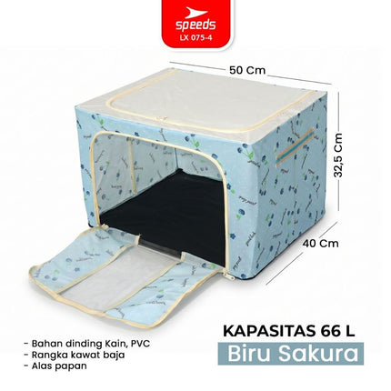 SPEEDS Storage Box Oxford Kain 66L 100L Multifungsi Penyimpanan Serbaguna 075-4