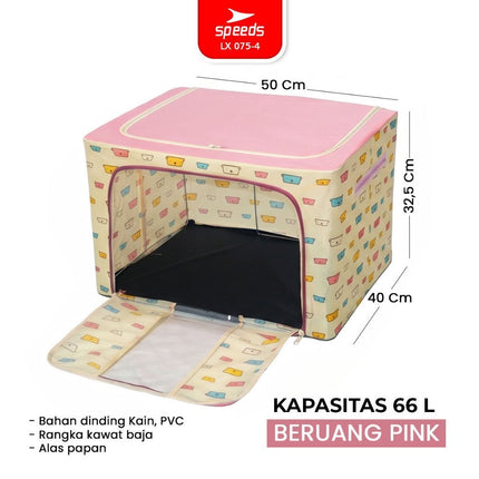 SPEEDS Storage Box Oxford Kain 66L 100L Multifungsi Penyimpanan Serbaguna 075-4