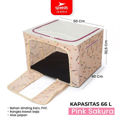 SPEEDS Storage Box Oxford Kain 66L 100L Multifungsi Penyimpanan Serbaguna 075-4