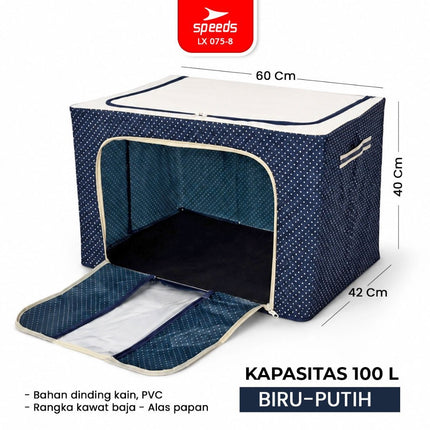 SPEEDS 66L 100L Kotak Penyimpanan Oxford Serbaguna Box Storange Kain Multifungsi Jumbo 075-8