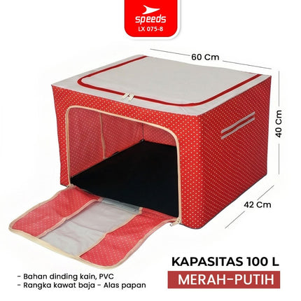 SPEEDS 66L 100L Kotak Penyimpanan Oxford Serbaguna Box Storange Kain Multifungsi Jumbo 075-8