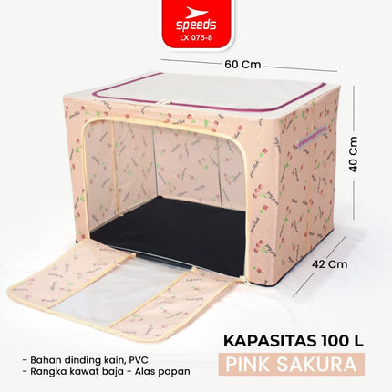 SPEEDS 66L 100L Kotak Penyimpanan Oxford Serbaguna Box Storange Kain Multifungsi Jumbo 075-8