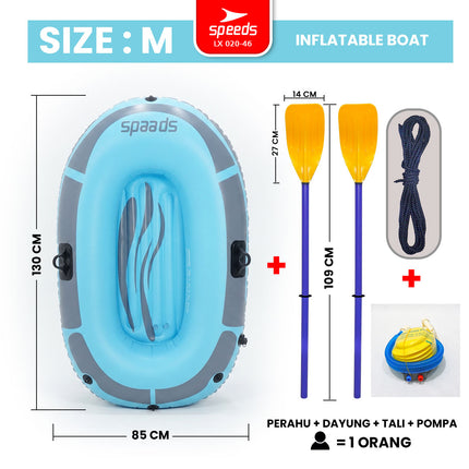 SPEEDS Perahu Karet Tiup 2 Orang Kayak + Dayung Arung Jeram 020-46