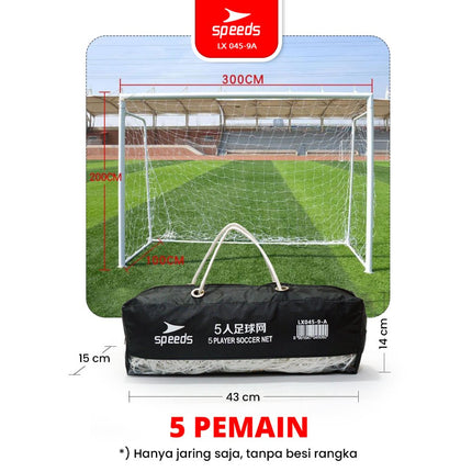 SPEEDS Jaring Gawang Sepak Bola 7x2m 1 Set 2 Gawang 045-9