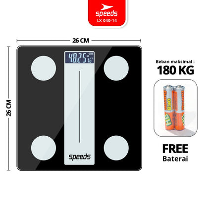 SPEEDS Timbangan Badan Max Berat 180Kg Ukuran 26cm 040-14