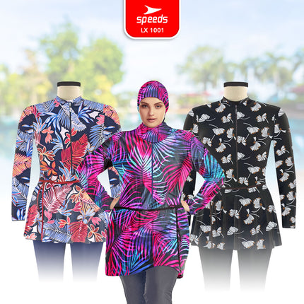 SPEEDS Baju Renang Wanita Muslim Jumbo 5L 6L 7L 8L Swimming Suit Pakaian Renang Spandex 1001