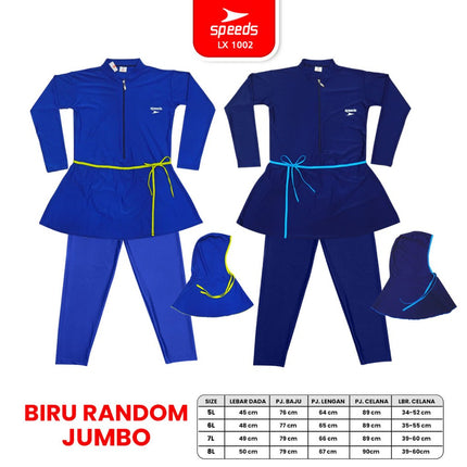 SPEEDS Baju Renang Sport Wanita Muslim Wear Swimdress Jumbo 5L 6L 7L 8L Bahan Spandex Pakaian Renang 1002