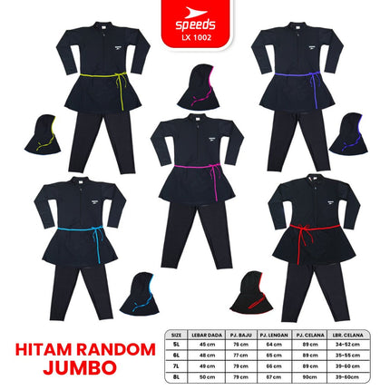 SPEEDS Baju Renang Sport Wanita Muslim Wear Swimdress Jumbo 5L 6L 7L 8L Bahan Spandex Pakaian Renang 1002