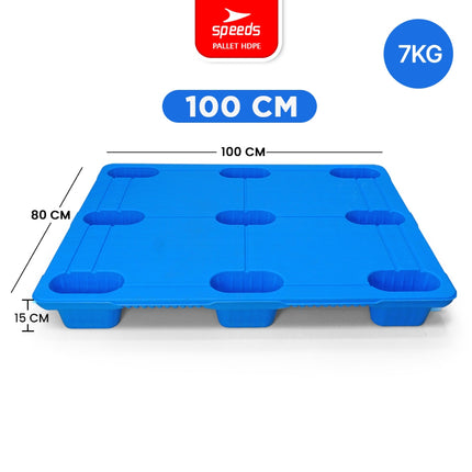 SPEEDS Thick HDPE Plastic Pallet 120x100x15cm Warehouse Pallet 9-Foot Strong Sturdy