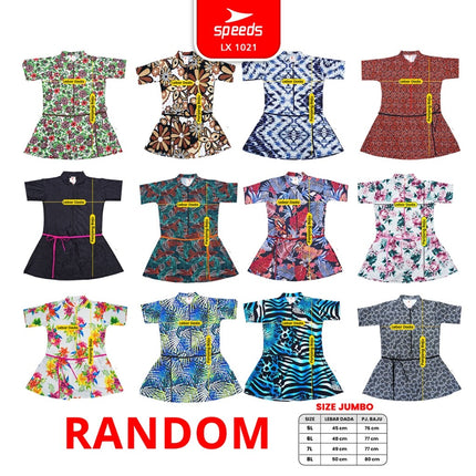 SPEEDS Pakaian Renang Wanita Ukuran Jumbo 5L 6L 7L 8L Swimdress Baju Renang Spandex 1021