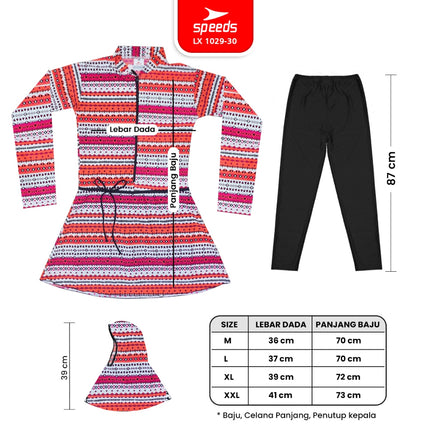 SPEEDS Baju Renang Muslim Spandex Swimwear Swim Suit Cewek Wanita Hijab Perempuan Remaja / Baju Renang 1029