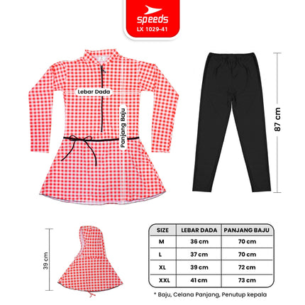 SPEEDS Baju Renang Muslim Spandex Swimwear Swim Suit Cewek Wanita Hijab Perempuan Remaja / Baju Renang 1029