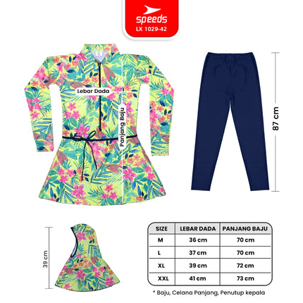 SPEEDS Baju Renang Muslim Spandex Swimwear Swim Suit Cewek Wanita Hijab Perempuan Remaja / Baju Renang 1029