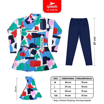 SPEEDS Baju Renang Muslim Spandex Swimwear Swim Suit Cewek Wanita Hijab Perempuan Remaja / Baju Renang 1029