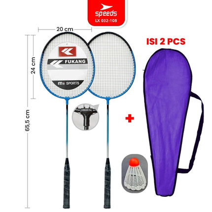 SPEEDS Raket Badminton Bulu Tangkis Paket Lengkap 1 Set 2pcs Alat Olahraga Berkualitas Original Olahraga Bulutangkis Indonesia 032-507