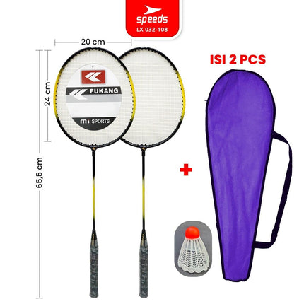 SPEEDS Raket Badminton Bulu Tangkis Paket Lengkap 1 Set 2pcs Alat Olahraga Berkualitas Original Olahraga Bulutangkis Indonesia 032-507