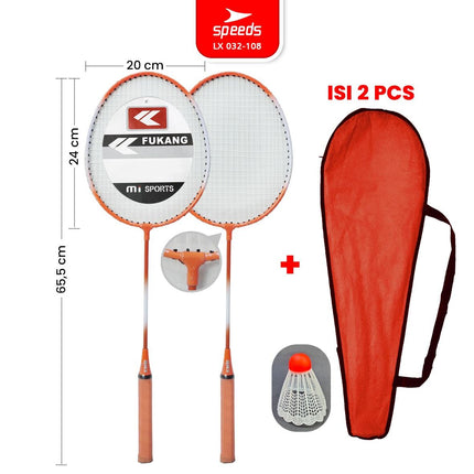 SPEEDS Raket Badminton Bulu Tangkis Paket Lengkap 1 Set 2pcs Alat Olahraga Berkualitas Original Olahraga Bulutangkis Indonesia 032-507