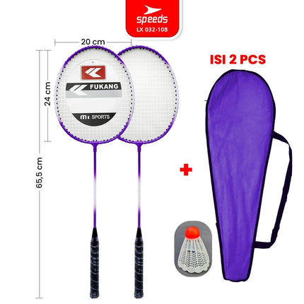 SPEEDS Raket Badminton Bulu Tangkis Paket Lengkap 1 Set 2pcs Alat Olahraga Berkualitas Original Olahraga Bulutangkis Indonesia 032-507