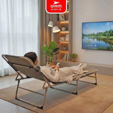 SPEEDS Folding Bed Kursi Lipat Malas Santai Oxford Outdoor Indoor Velbed Matras 031-78