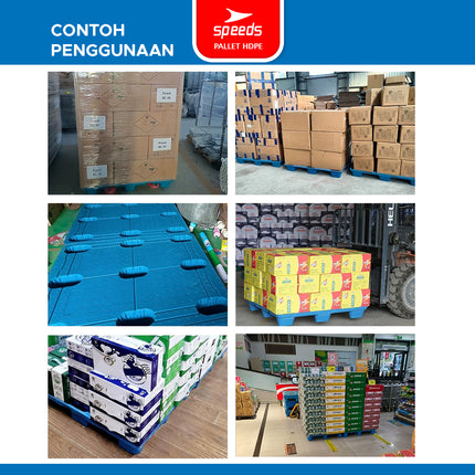 SPEEDS Thick HDPE Plastic Pallet 120x100x15cm Warehouse Pallet 9-Foot Strong Sturdy