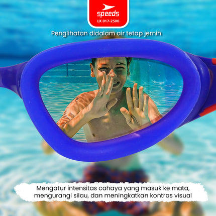 SPEEDS Kacamata Renang Swimming Goggles Silicon Strap Anti FOG & UV Lensa Berwarna 017-2506