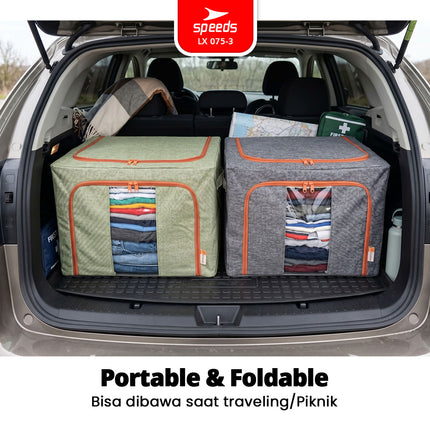SPEEDS Storage Box 100L 66L Kotak Penyimpanan Oxford Tahan Lembab Ukuran Jumbo 075-3