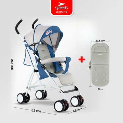SPEEDS Stroller Kereta Dorong  Portabel Fitur Lengkap Anak Premium Bayi Kelambu Full Cover Traveling LX 073-10